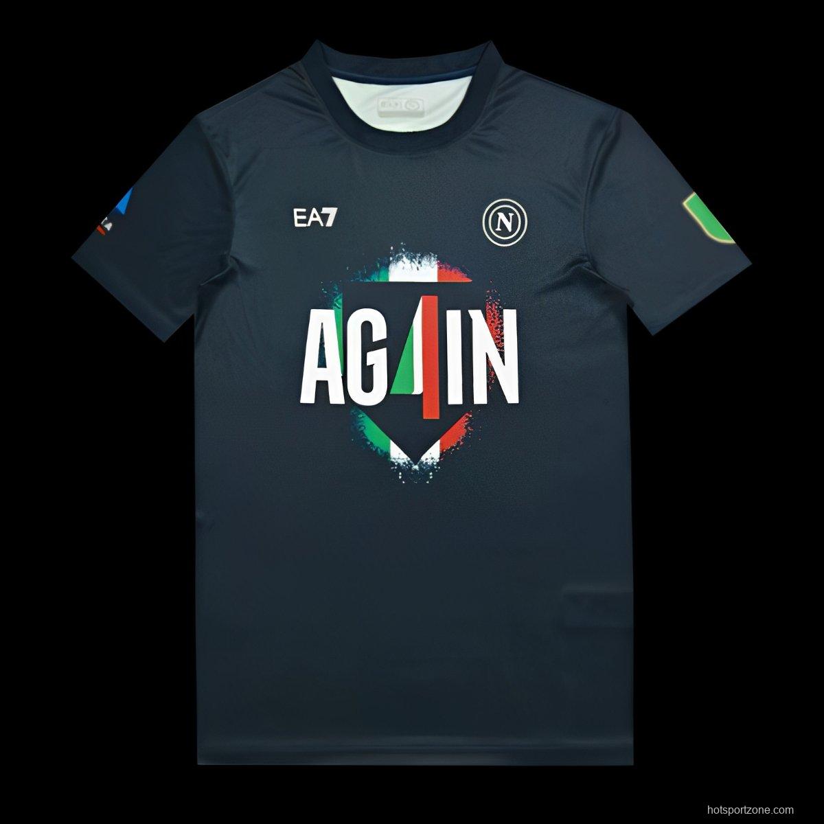 25/26 Napoli EA7 Champion Black T-Shirt