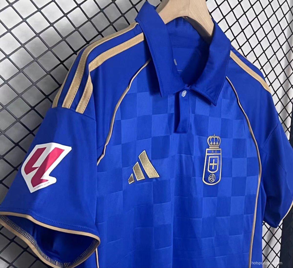 25/26 Real Oviedo Centenary Home Blue Jersey