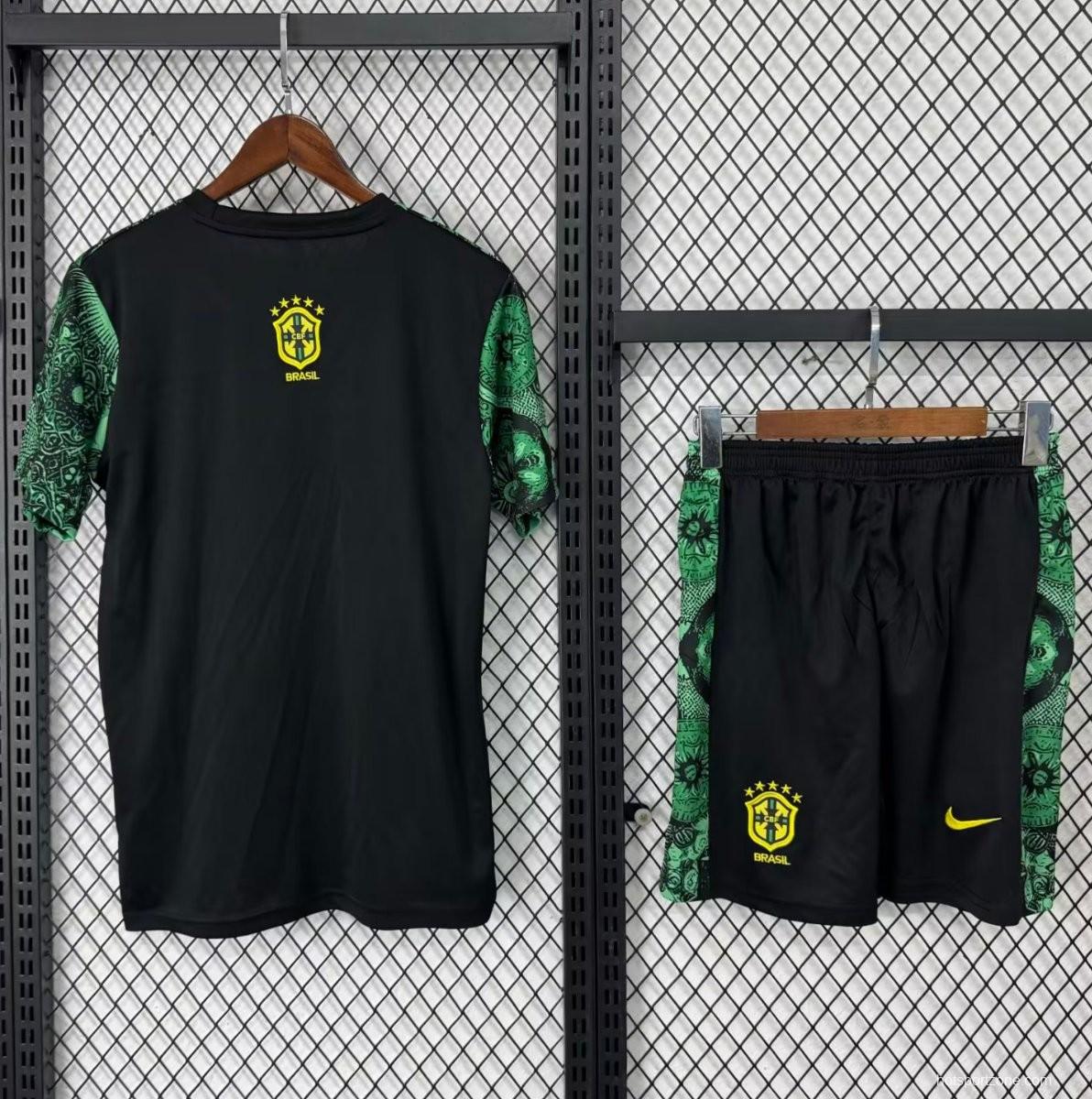 2025 Kids Brazil Christ The Redeemer Green Special Jersey