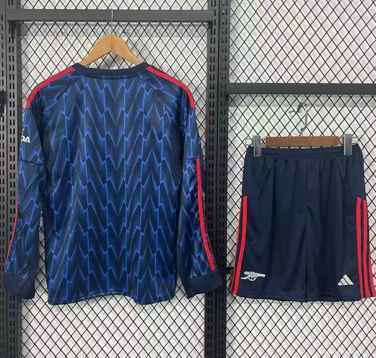 25/26 Kids Arsenal Away Long Sleeve Blue Jersey