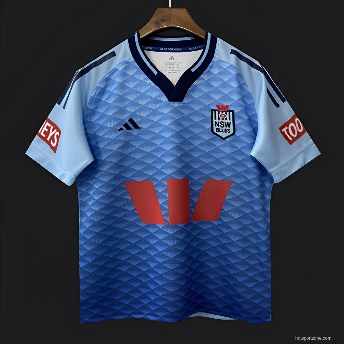 2026 NSW Blues Sky Blue to Navy Blue Gradient with Diamond Pattern Jersey