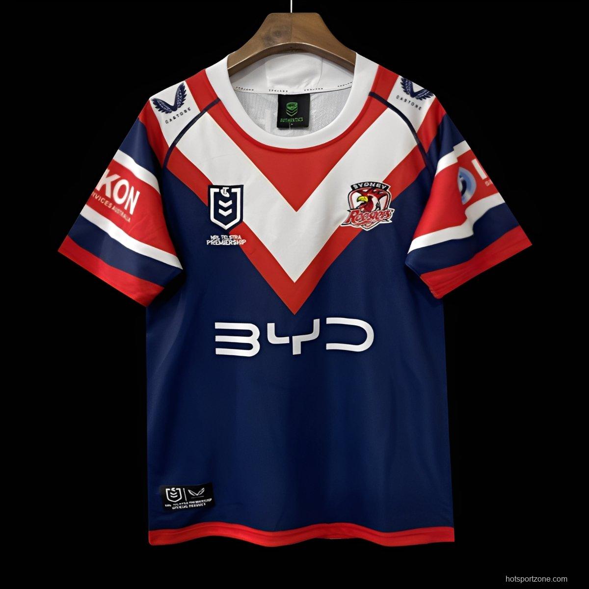 25/26 Sydney Roosters Navy with Red and White Chevron Jersey