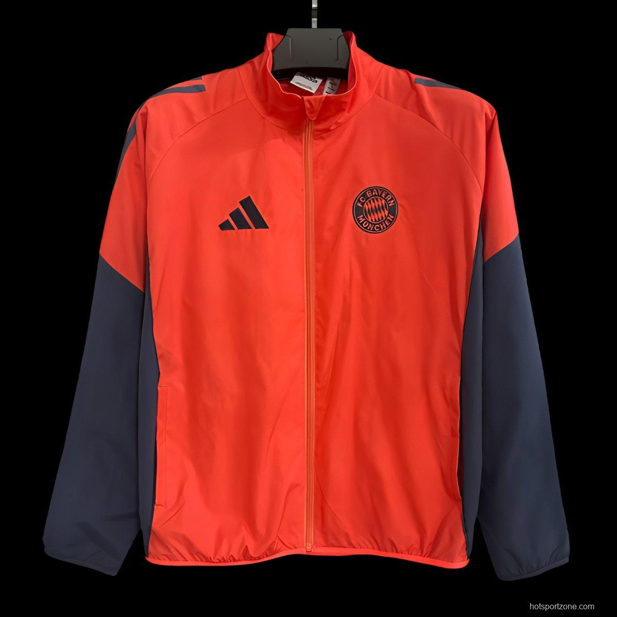 25/26 Bayern Munich Orange Full Zipper Windbreaker