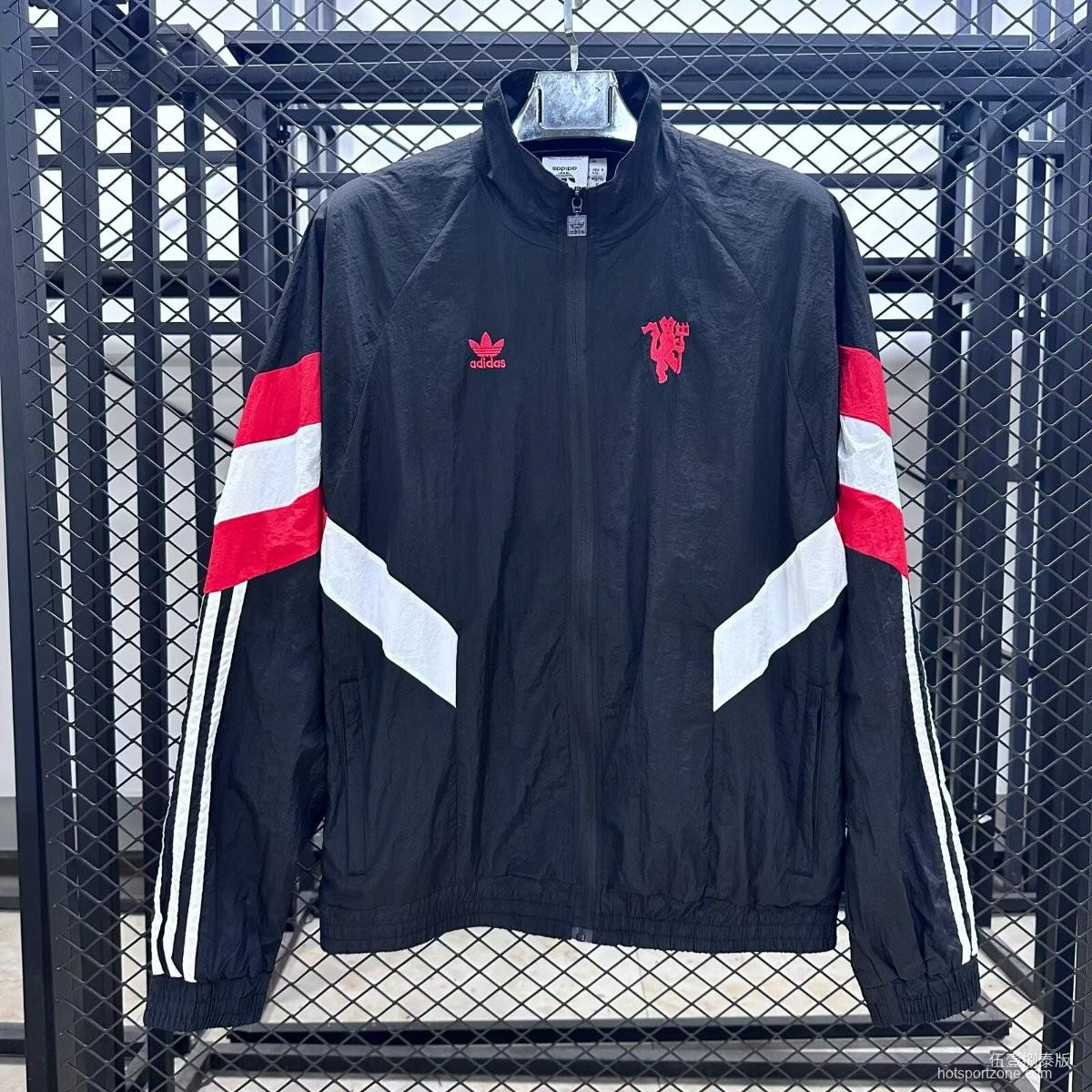 25/26 Manchester United Navy Full Zipper Windbreaker