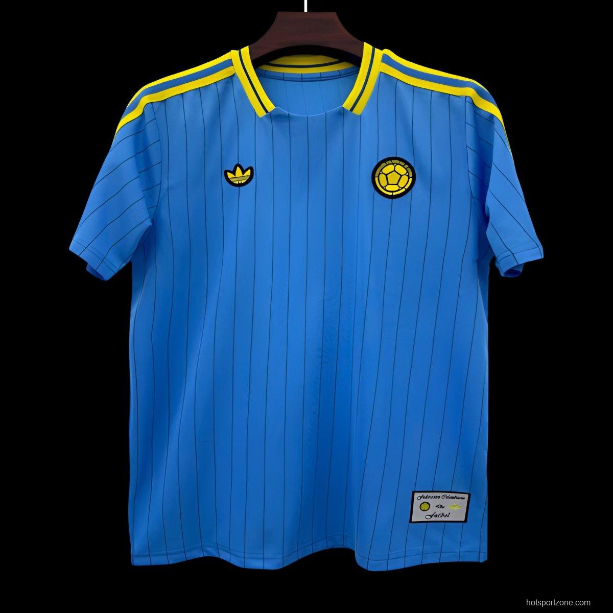 2026 Colombia Adidas Terrace Icons Blue Jersey