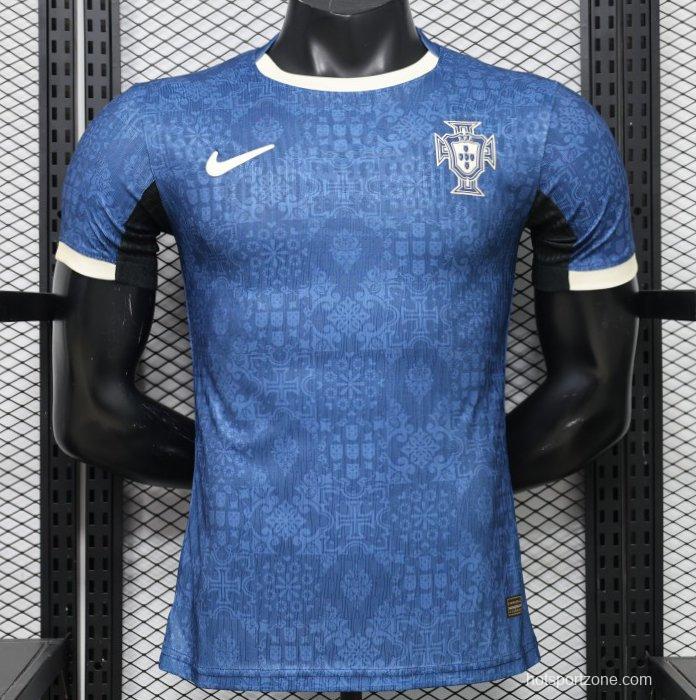 Player Version 2027 Portugal Away Blue with Jacquard Pattern Jersey
