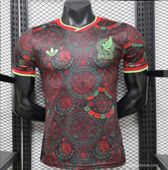 Player Version 2026 Mexico  Black with Aztec Calendar & Day of the Dead Special Edition Jersey