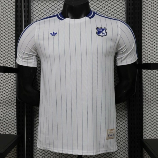 Player Version 26/27 Millonarios FC White & Navy Blue Pinstripe Retro Special Edition Home Jersey