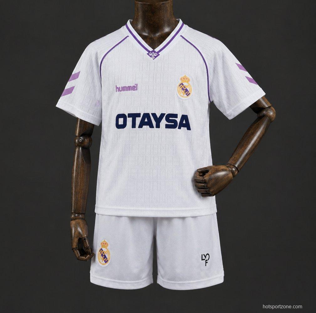 Retro 90/92 Kids Real Madrid Home Jersey
