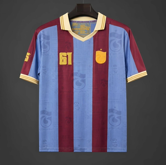 26/27 Trabzonspor Retro-Inspired Taraftar Premium Burgundy Blue Jersey