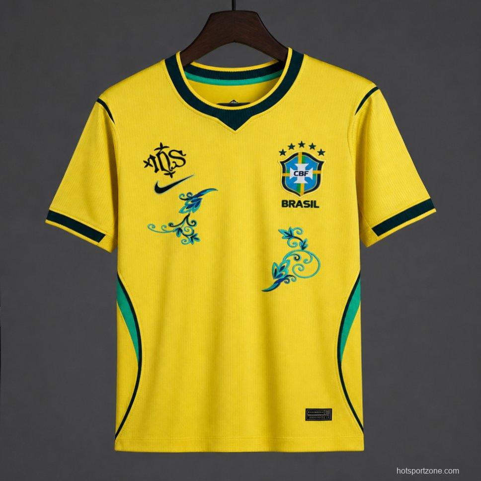 2026 Brazil 2026 Home Yellow/Blue "Floral Edition" Jersey