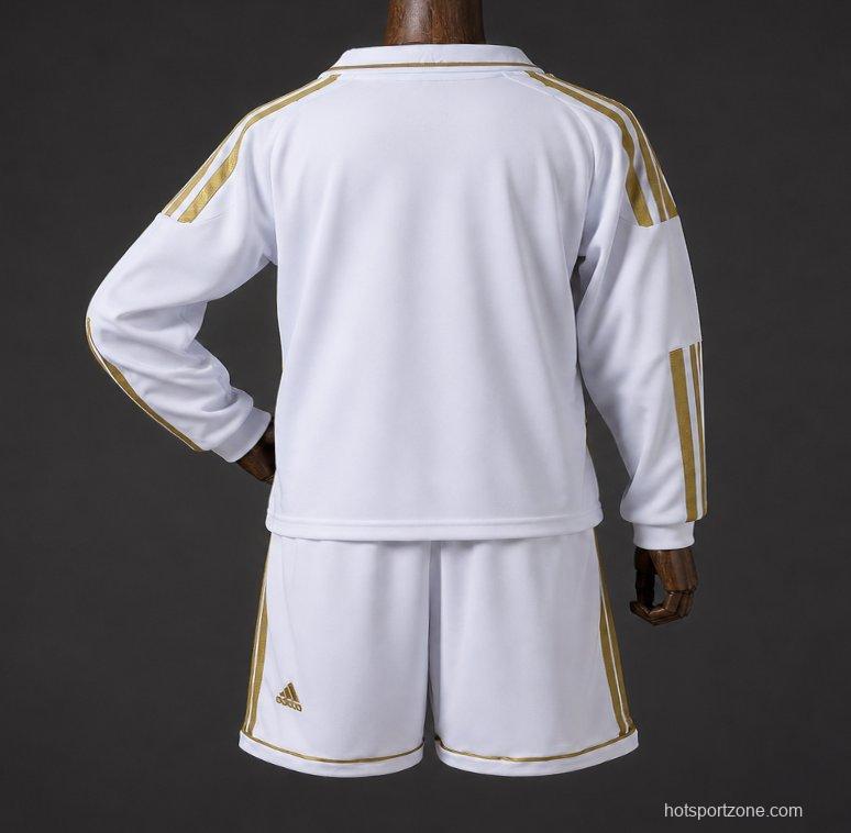11/12 Kids Real Madrid Home Retro Long-Sleeve Kit Jersey Size 16-28