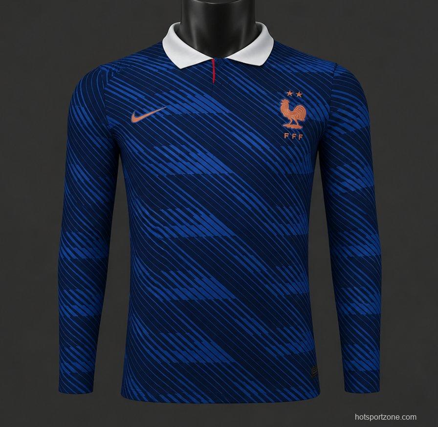 Player Version 2026 France Home Long Sleeve Jersey