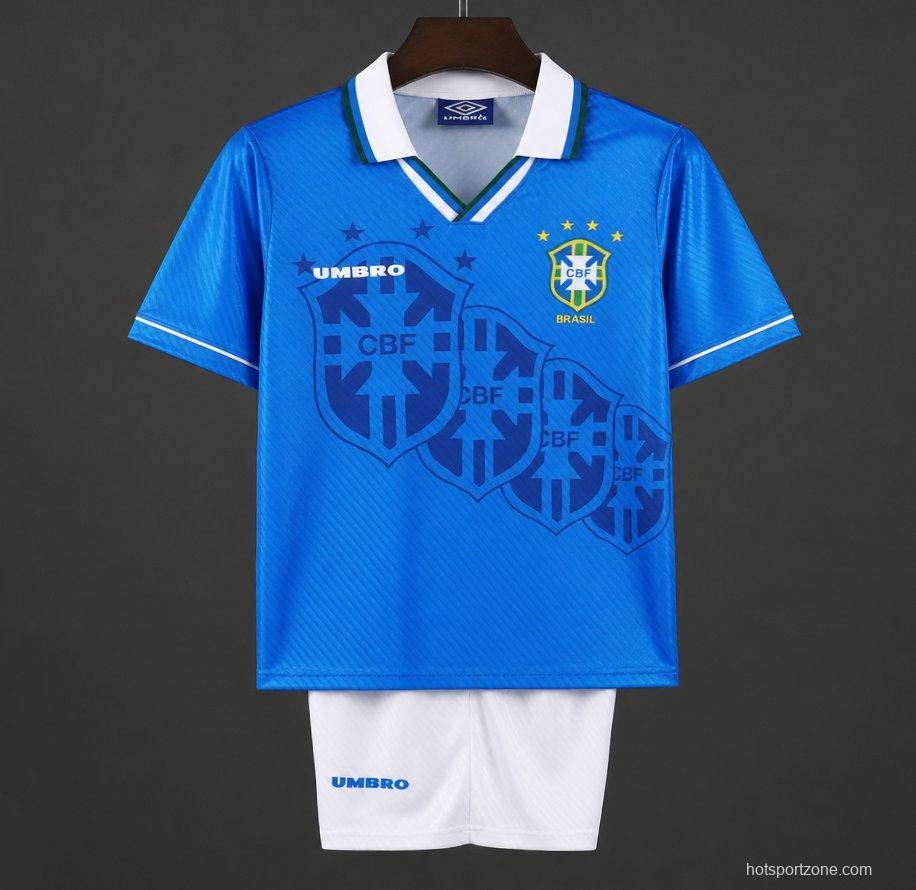 Retro Kids 1996 Brazil Away Jersey