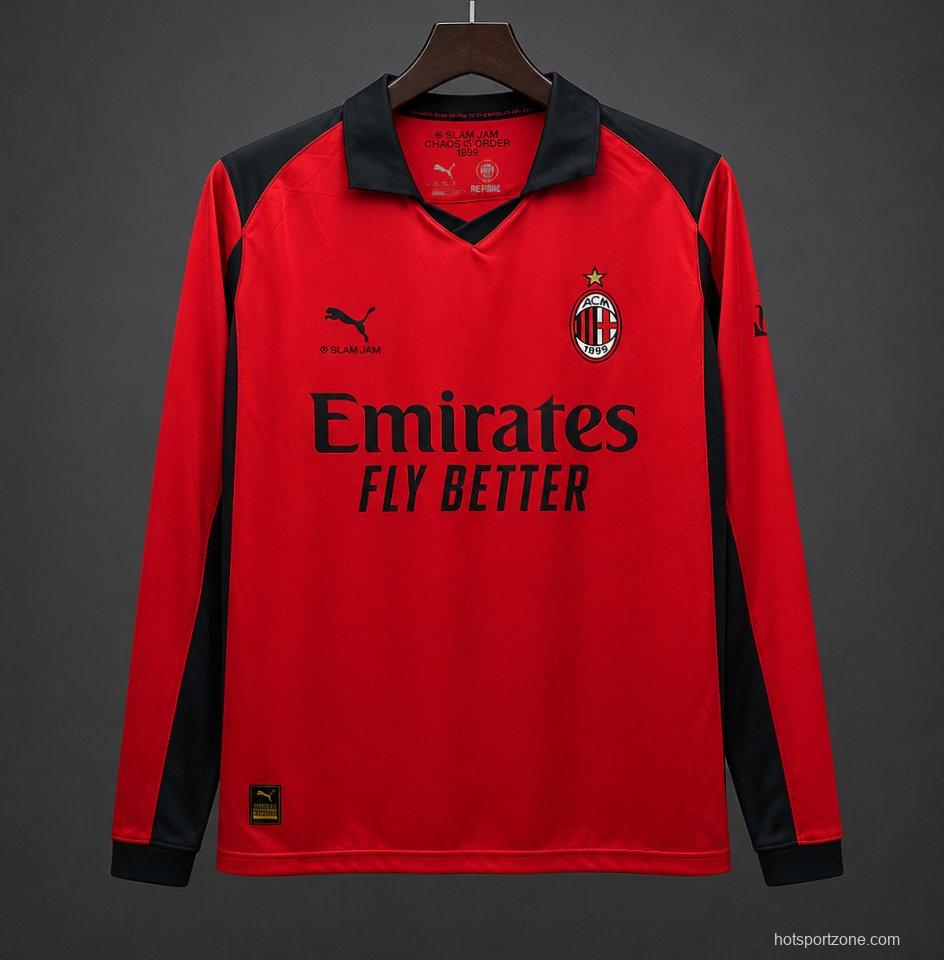 25/26 AC Milan x Slam Jam Limited Edition Long Sleeve Red Forth Jersey
