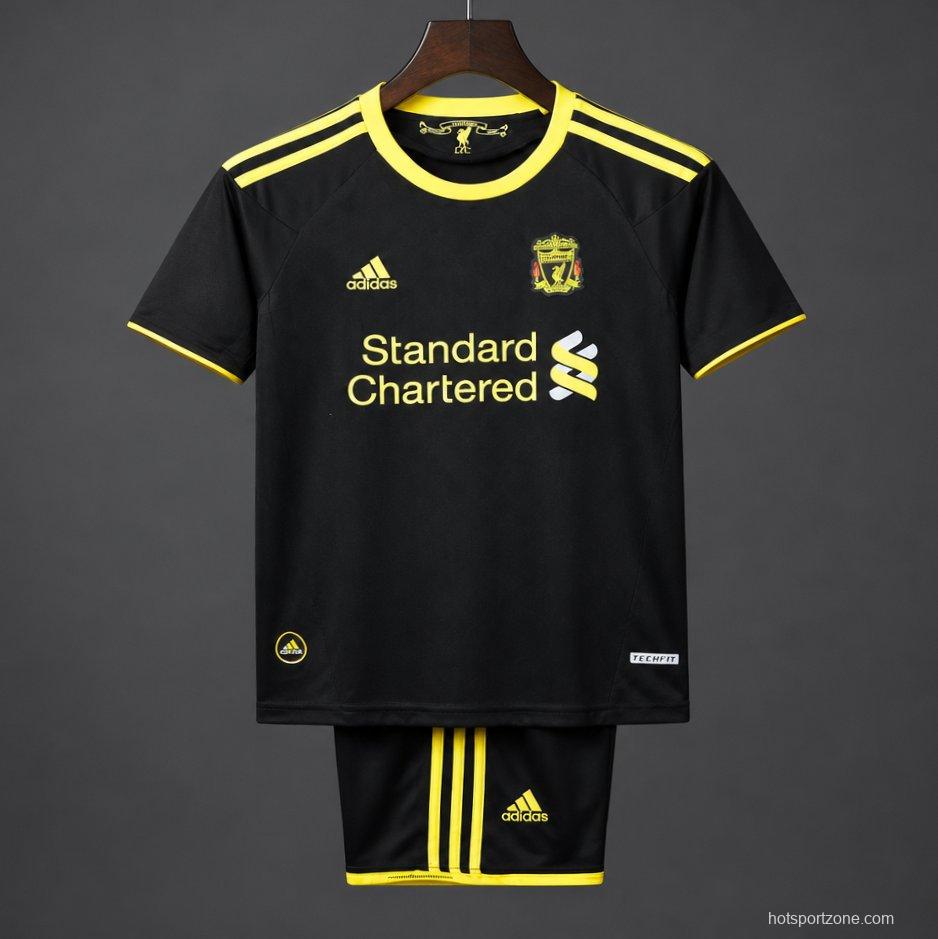 Retro 2010/11 Kids Liverpool Black & Yellow Away Jersey
