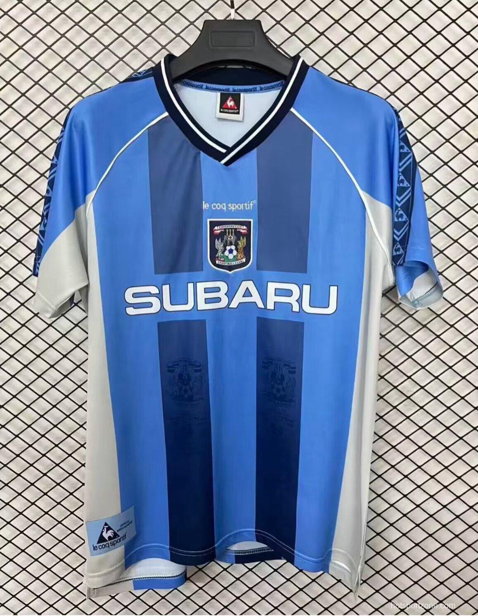 Retro 1995/97 Coventry City Sky Blue & Navy Stripe Home Jersey