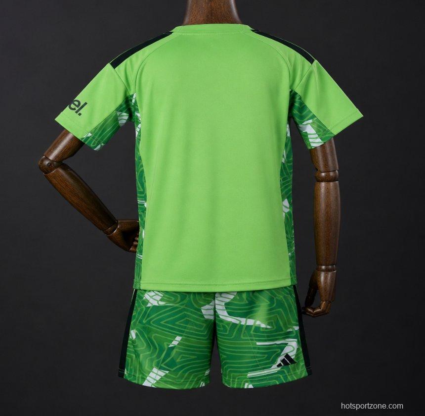 26/27 Kids Arsenal Goalkeeper Neon Green/Dark Green Jersey