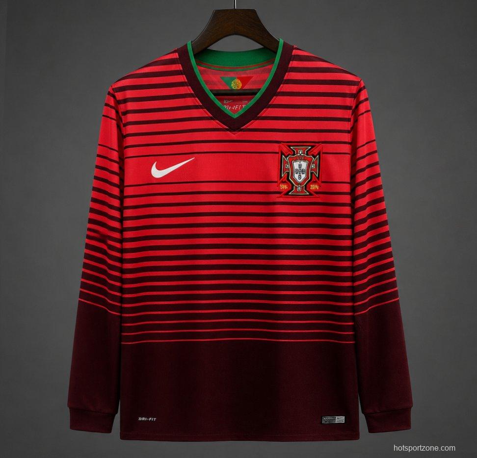 Retro 2014 Portugal Home Long Sleeve Jersey
