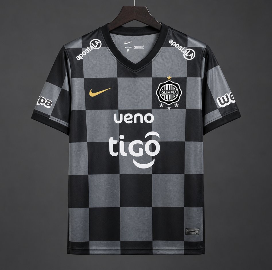 26/27 Olimpia Black & Grey with Checkered Pattern Jersey