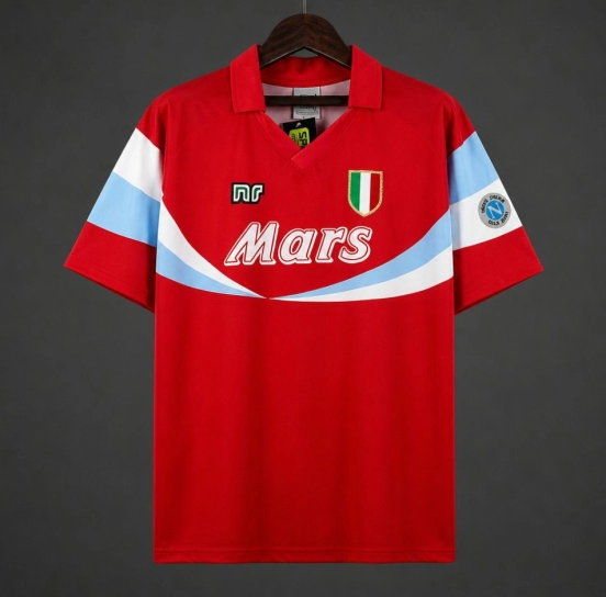Retro 90/91 Napoli Third Red Jersey