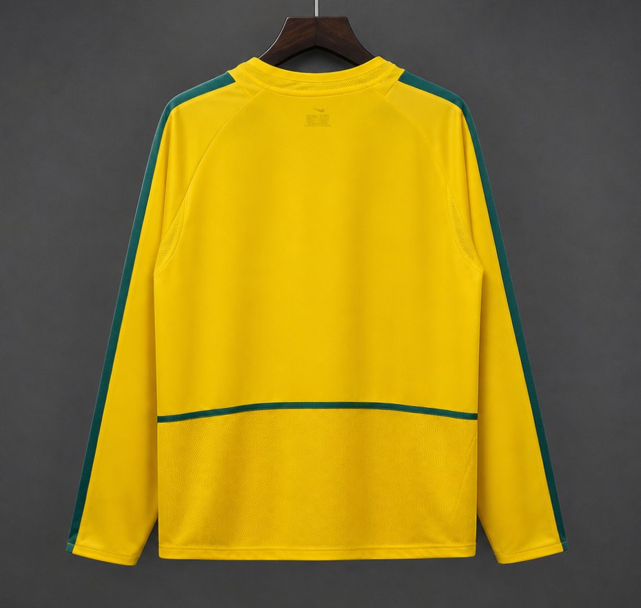 Retro 2002 Brazil Home Long Sleeve Jersey