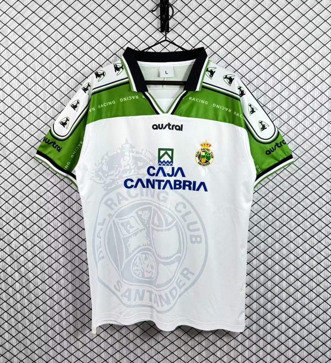 Retro 97/98 Racing Santander Home White Green Jersey