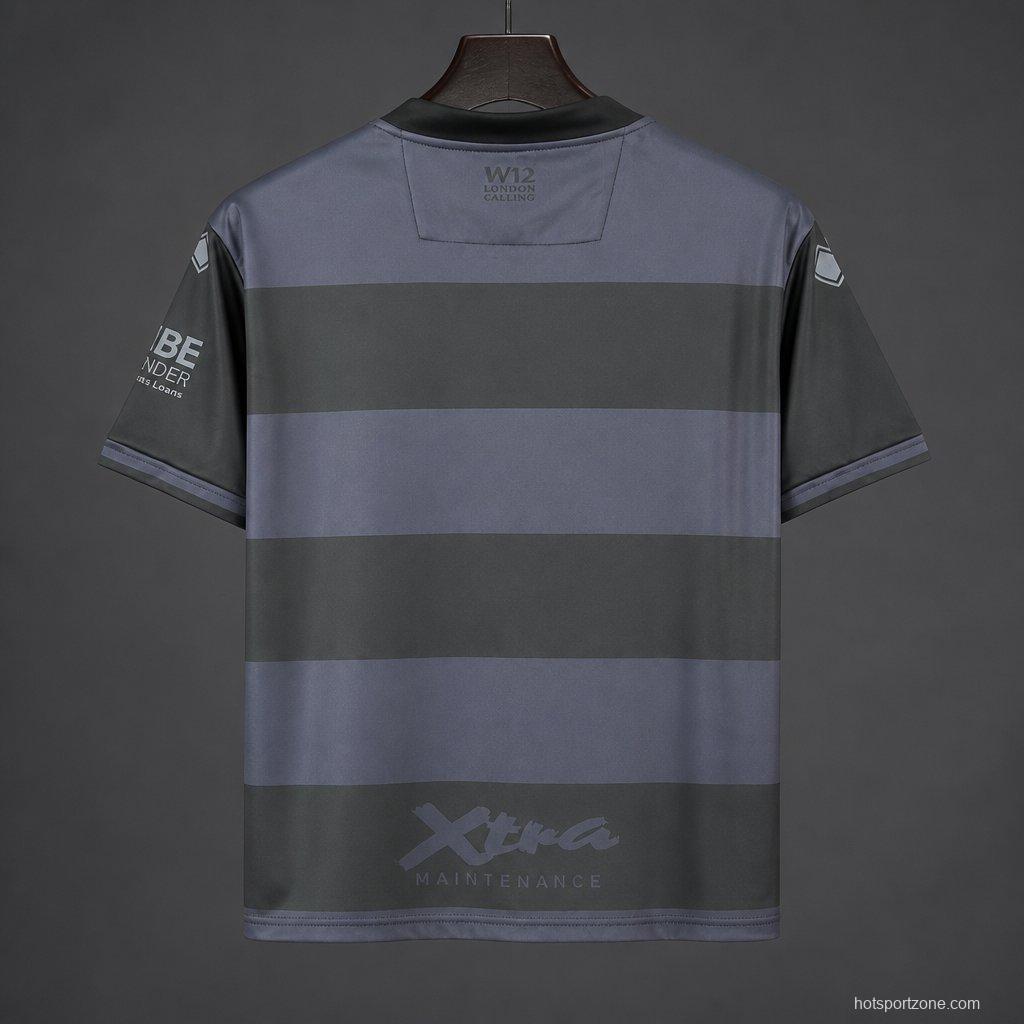 26/27 Queens Park Rangers Black & Dark Grey Stripes Third Jersey