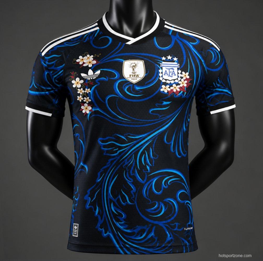 Player Version 2026 Argentina Away "Floral Edition" Off White Special Jersey
