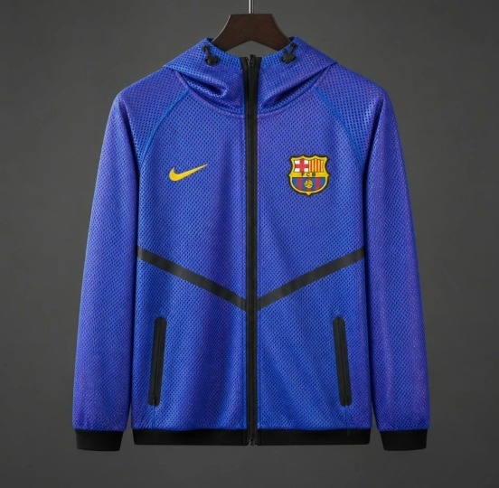 26/27 Barcelona Lightweight Breathable Mesh Windbreaker Blue Jacket