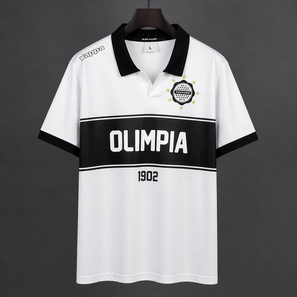Retro 1902 Club Olimpia White with Black Band Special Edition Jersey