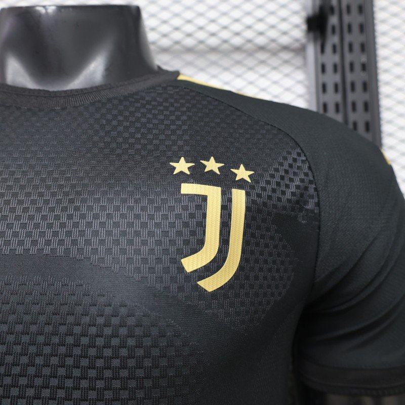Player Version 26/27 Juventus Black & Gold with Flame Pattern Third Jersey