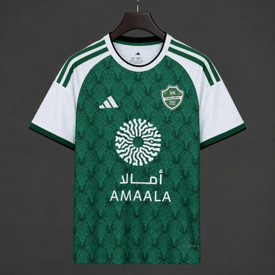 26/27 Al-Ahli Saudi FC Green with White Sleeve & Scale Pattern Home Jersey