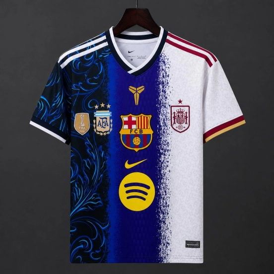 26/27 Messi Career Tribute Argentina × Barcelona × Spain Patchwork Special Fan Edition Jersey