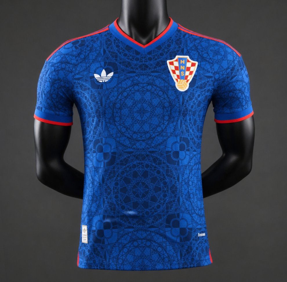 Player Version 2027 Croatia  Away Navy Blue Jersey