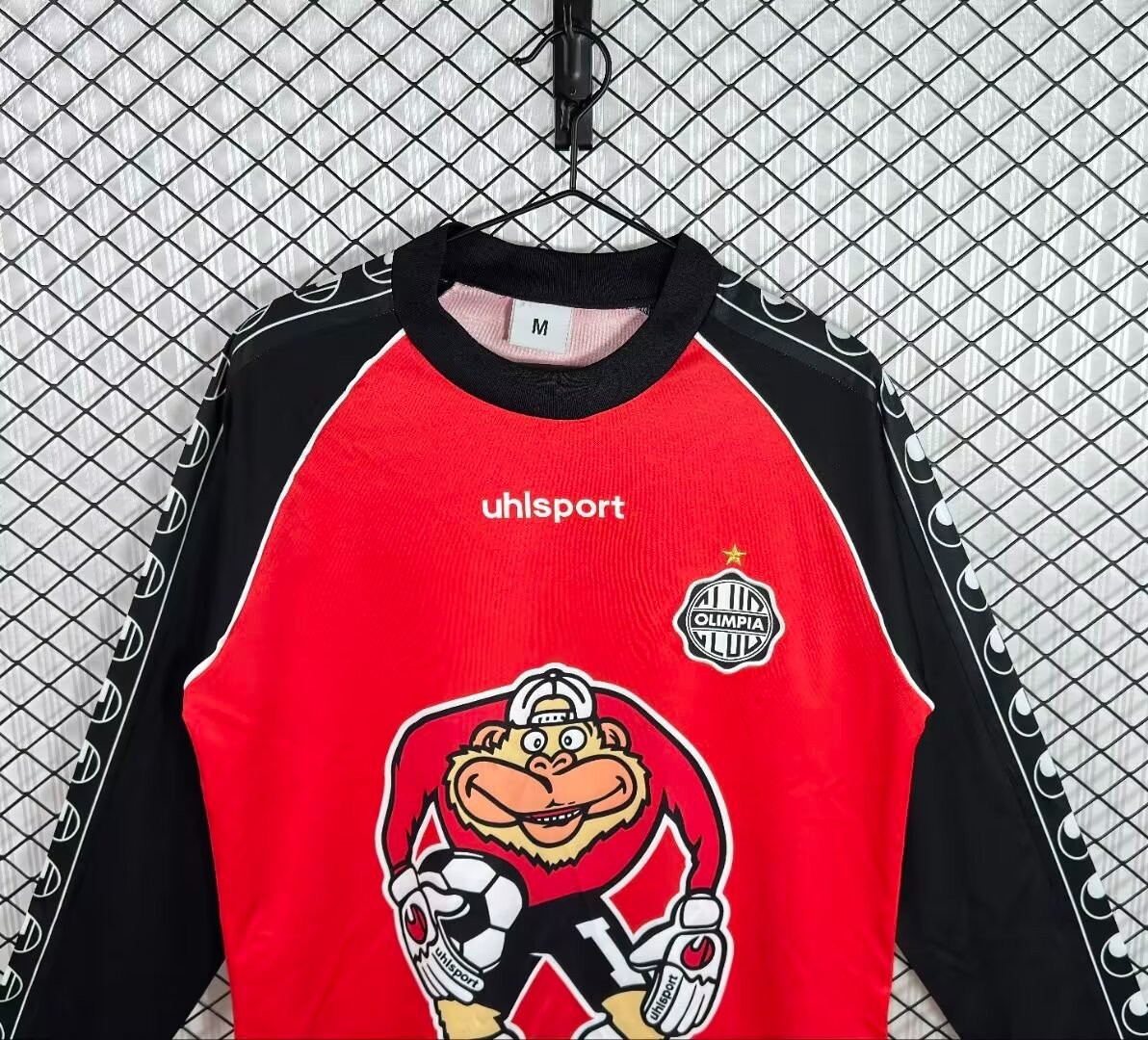 92/93 Club Olimpia Goalkeeper Red Black Long Sleeve Jersey