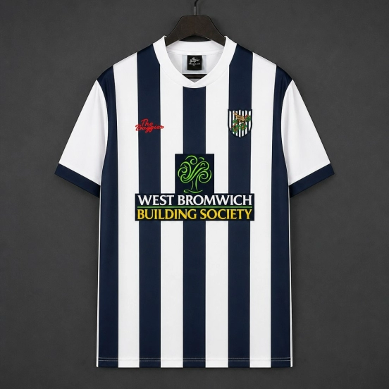 Retro 02/03 West Bromwich Albion Home White Stripes Jersey
