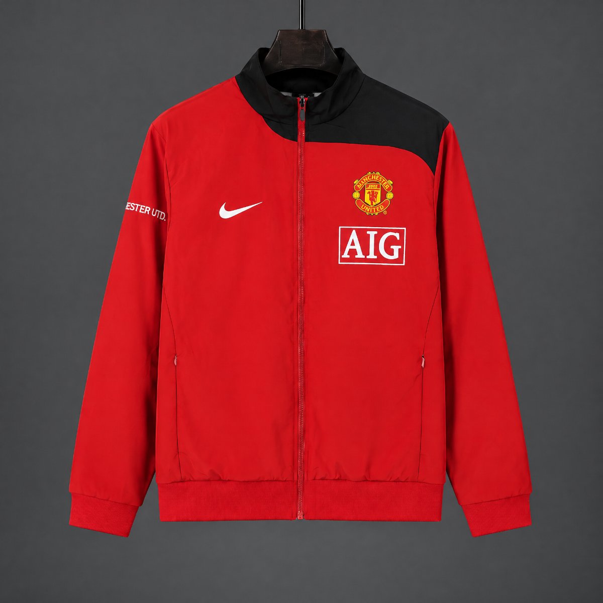 Retro 07/08 Manchester United Red Full Zipper Windbreaker
