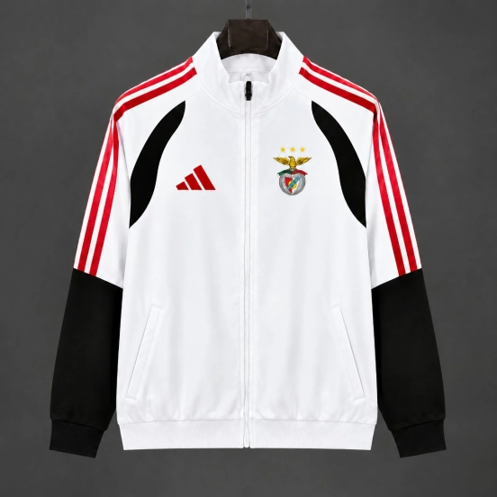 26/27 Benfica White Full-Zip Jacket